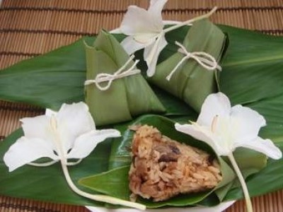 用野薑花葉包的粽子有別於平常吃的味道。(Photo / 桃園區農業改良場)
